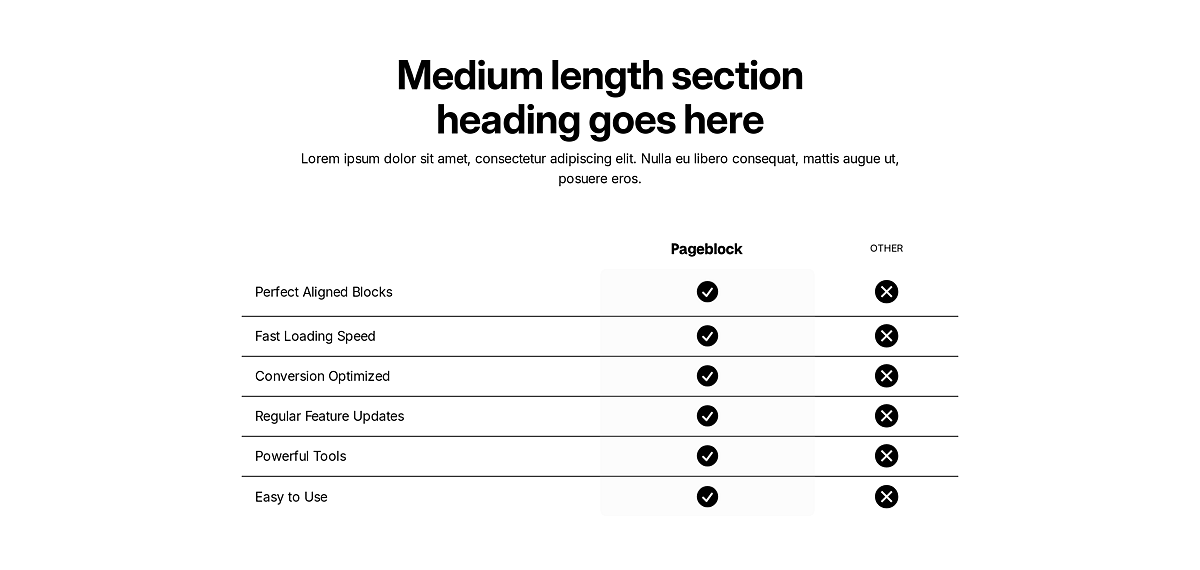 Comparison Table 2 Desktop View