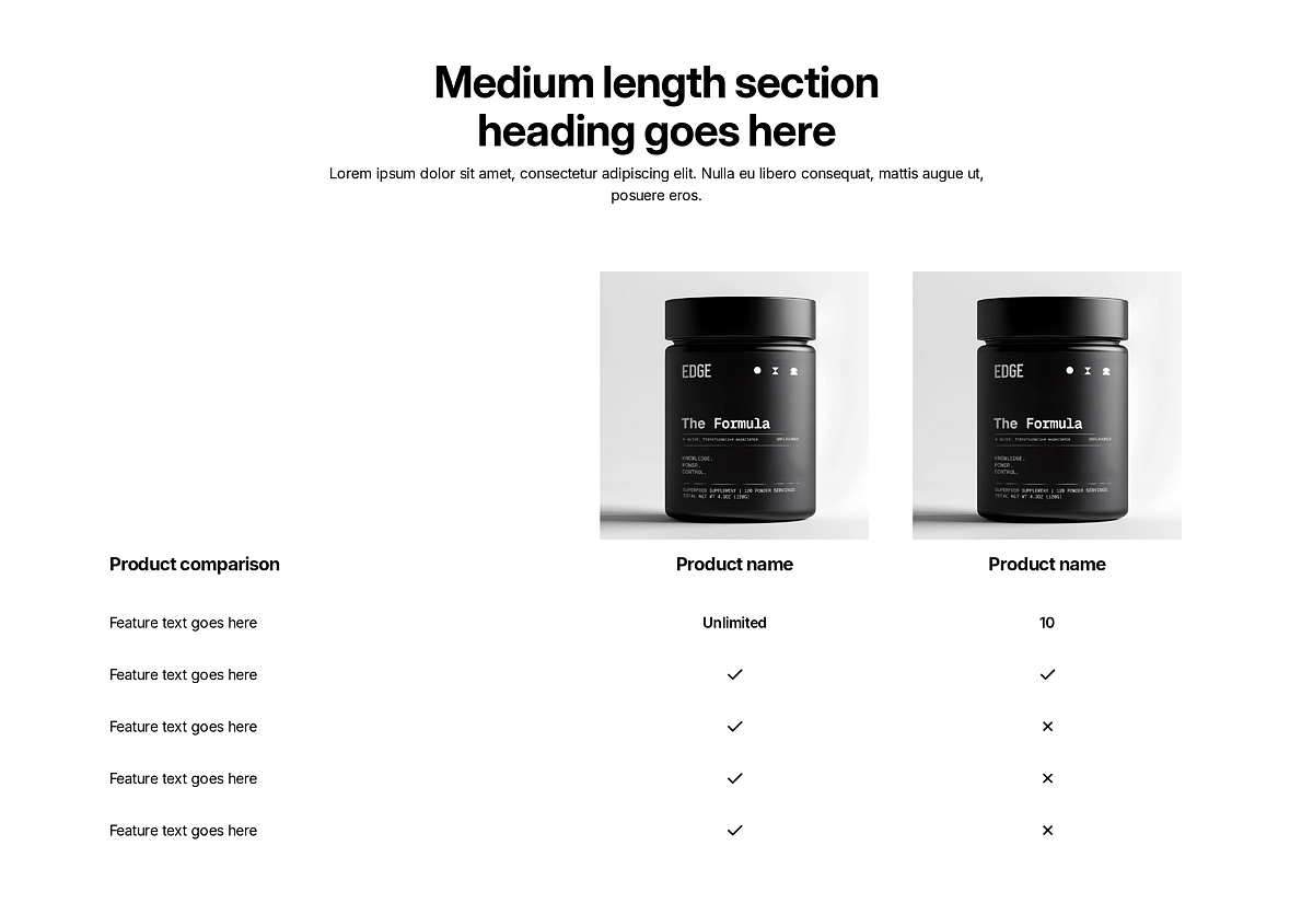 Comparison Table 13 Desktop View